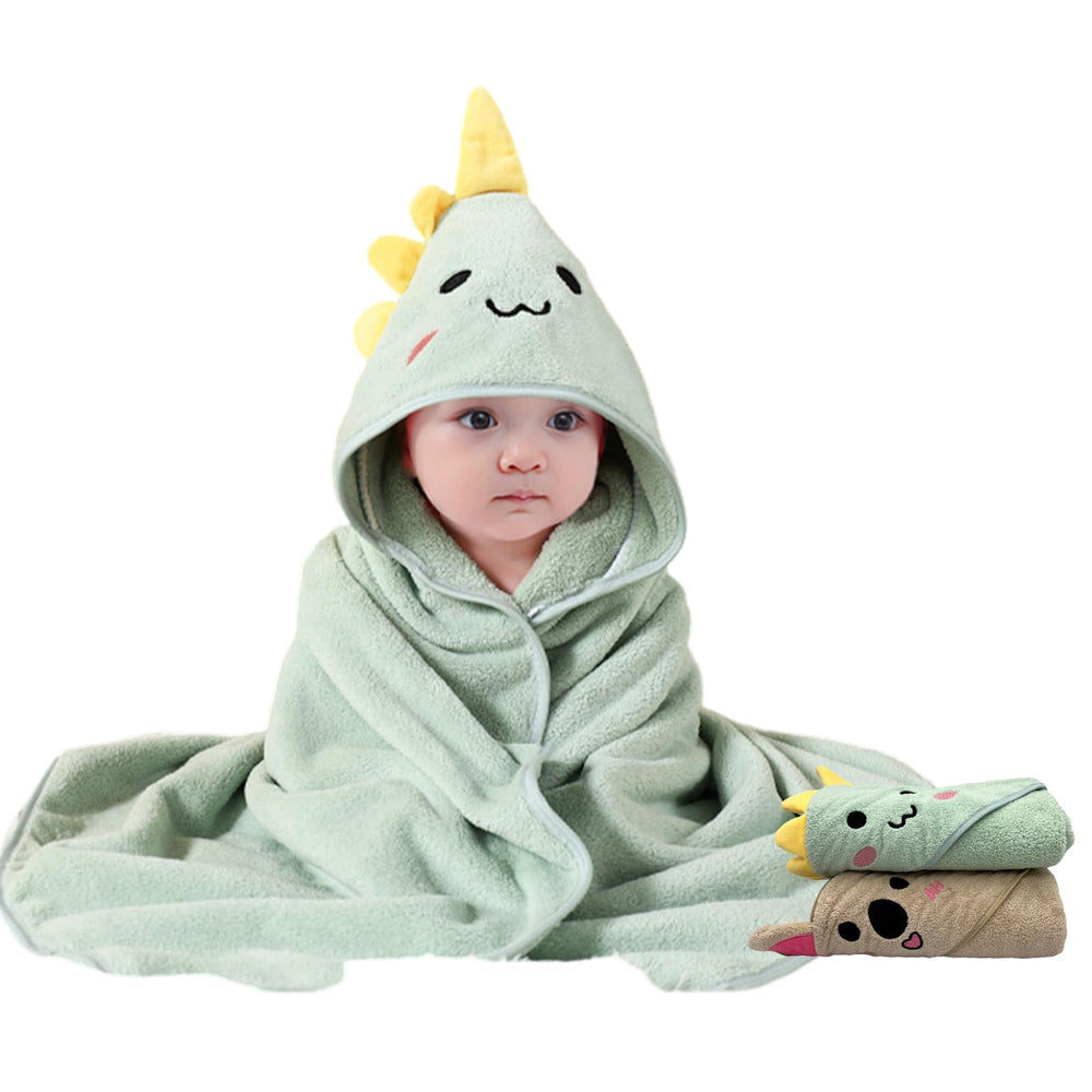 TMIELYBS green dinosaur hooded towel design for cozy bath time