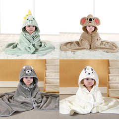 TMIELYBS hooded baby towel with bunny hood for cute post-bath cuddles.