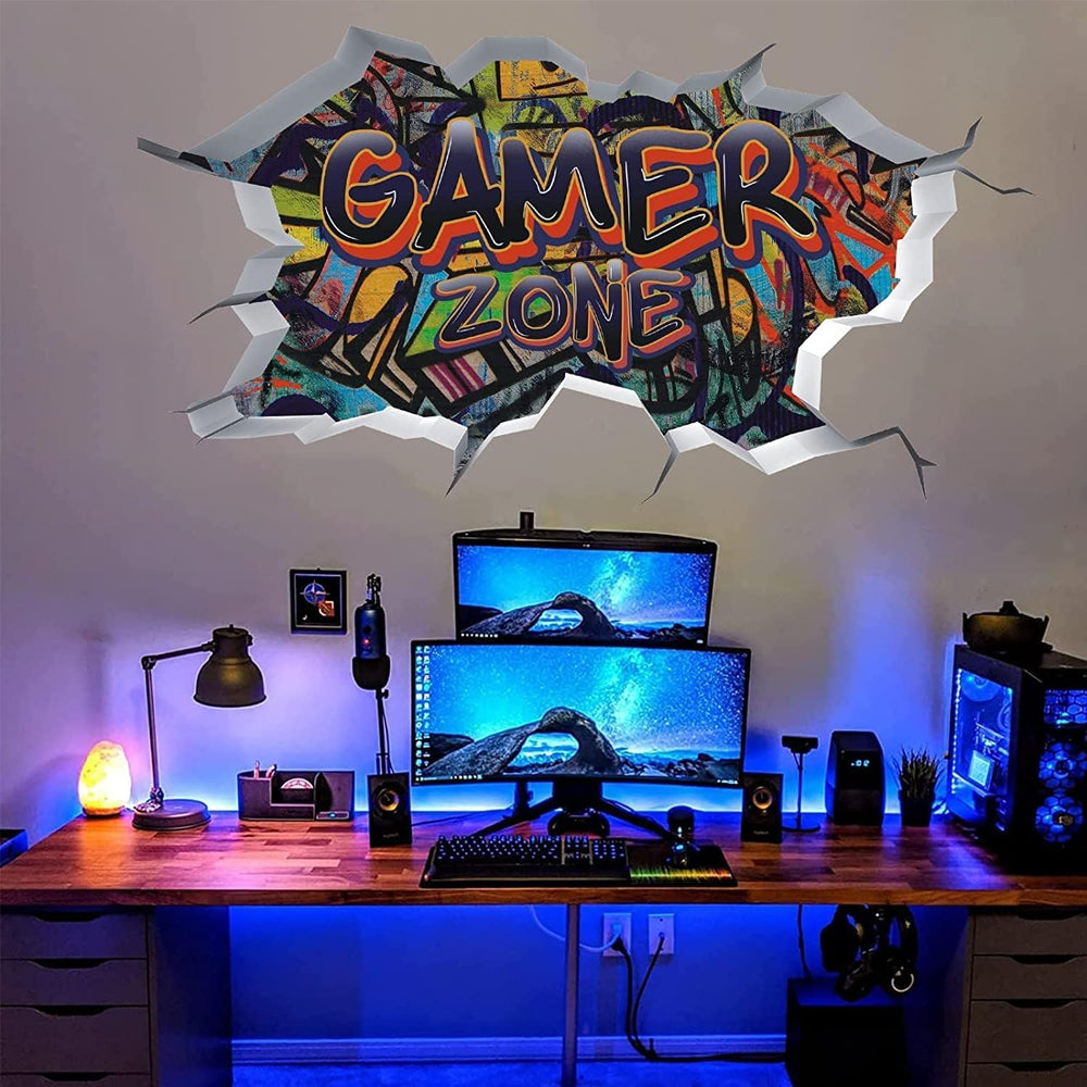 TOARTi 3D Game Wall Decal preview shows 32x18 size for immersive kids' rooms
