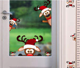 TOARTi Christmas reindeer wall decal set decorating a window for festive charm.