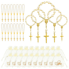 Tobeelec mini rosary favors in gold-white packaging for events