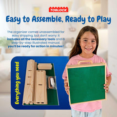 Toblock carry handle enables portable storage for on the go play