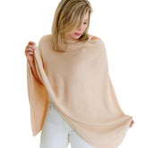 Toci Mom nursing cover poncho on model for discreet feeding in public.