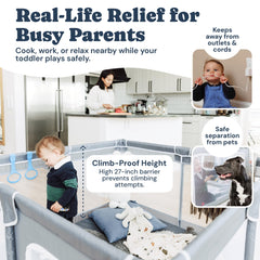 Todale baby playpen foldable frame simplifies setup and storage for busy parents.