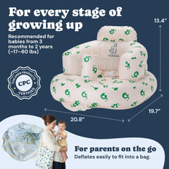 Todale inflatable baby seat placed on the floor on a clean surface.