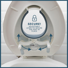 Todays Kids anti-slip toilet seat shows secure grip handles for confident sits