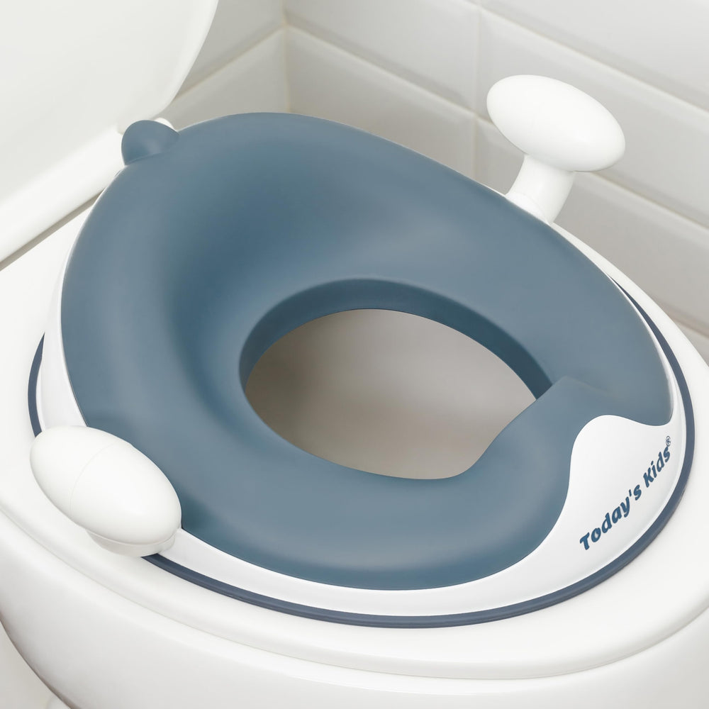 Todays Kids anti-slip toilet seat with soft cushion offers comfy toddler potty sessions