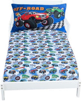 Todays Kids monster-truck crib sheet printed pattern adds playful racing visuals for engaging bedtimes.