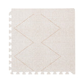 Toddlekind Playmat off-white tiles assembled create a soft, safe play area for babies.