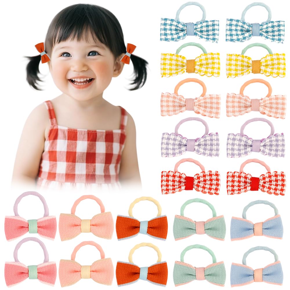 TODDER baby hair ties bows 1.5-inch set for neat hairstyles