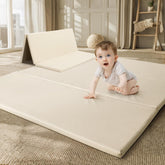 TODIBY foam baby play mat beige with waterproof top surface for easy cleaning.