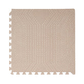 Toddlekind premium foam playmat tiles laid in beige-brown rug layout for safe tummy time.