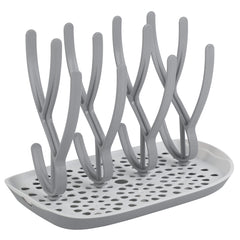ToeZee baby bottle drying rack on the counter, space-saving organization in action