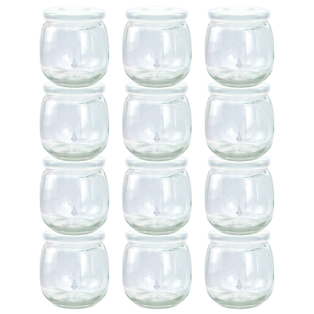TOFOAN 12-pack glass jars with 6 oz capacity, clear for easy portioning and meal prep.