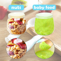 TOFOAN stackable jars save cabinet space while keeping baby food organized and accessible.