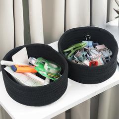 Togous cotton rope basket close-up showing natural texture for versatile storage.