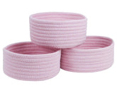 Togous small storage basket pink set 3 front view demonstrates compact, stylish organization for any room.