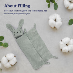 TOHARA Bunny Lovey security blanket helps ease separation anxiety for babies.