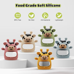 TOHIBEE teether set with bright colors and 4 textures to stimulate senses