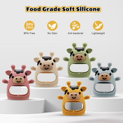 TOHIBEE teething mitten features four textures for varied gum massage and relief