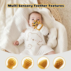 TOHIBEE teething mitten inner handle aids grip during chewing for better control