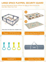 TOHIFER baby playpen inside wide-angle highlights ample space for toys and exploration