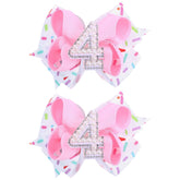 TOKUFAGU 2pcs hair bows ice cream pink theme, ideal for party photos.