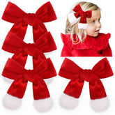 TOKUFAGU red velvet hair bow closeup ideal for festive styling