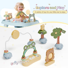 TOLEAD Bear toy on activity center supports grasping and play