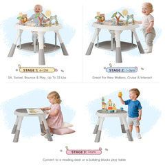 TOLEAD activity center with toy owl rotating for curiosity and motor practice
