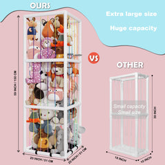 TOLIYY PVC tube stuffed animal cage offers easy access to favorites.