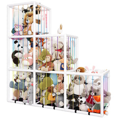 Toliyy stuffed animal storage zoo, 58-inch PVC tower, keeps plush toys organized and accessible.