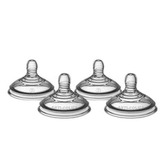 Tommee Tippee nipple close-up shows soft silicone for natural latch comfort