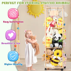 TOMSHUB durable-pine-wood-frame provides stable, long-lasting toy organization through kids' growth.