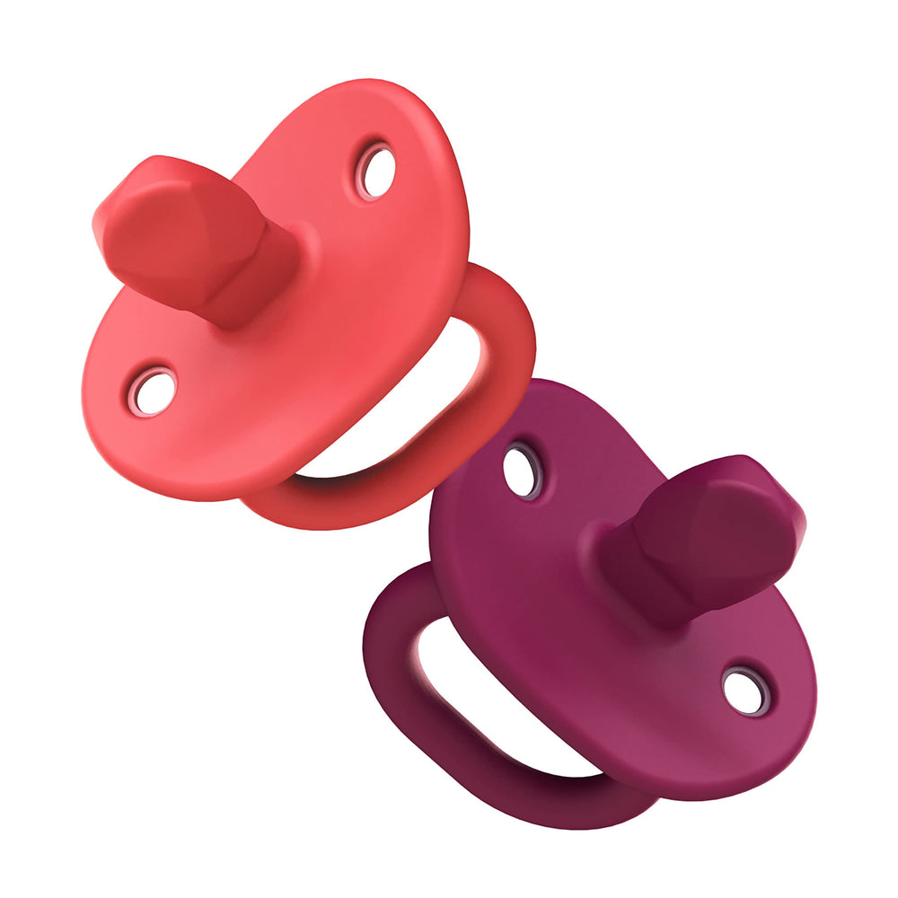 TOMY JEWL Stage 2 pink pacifier nipple close-up for comfortable self-soothing.