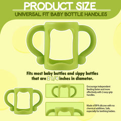 TonGass orange bottle handle for Dr Brown narrow bottles supports independent feeding