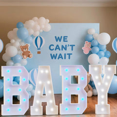 Tongjoy BABY marquee letters with remote control showing color options