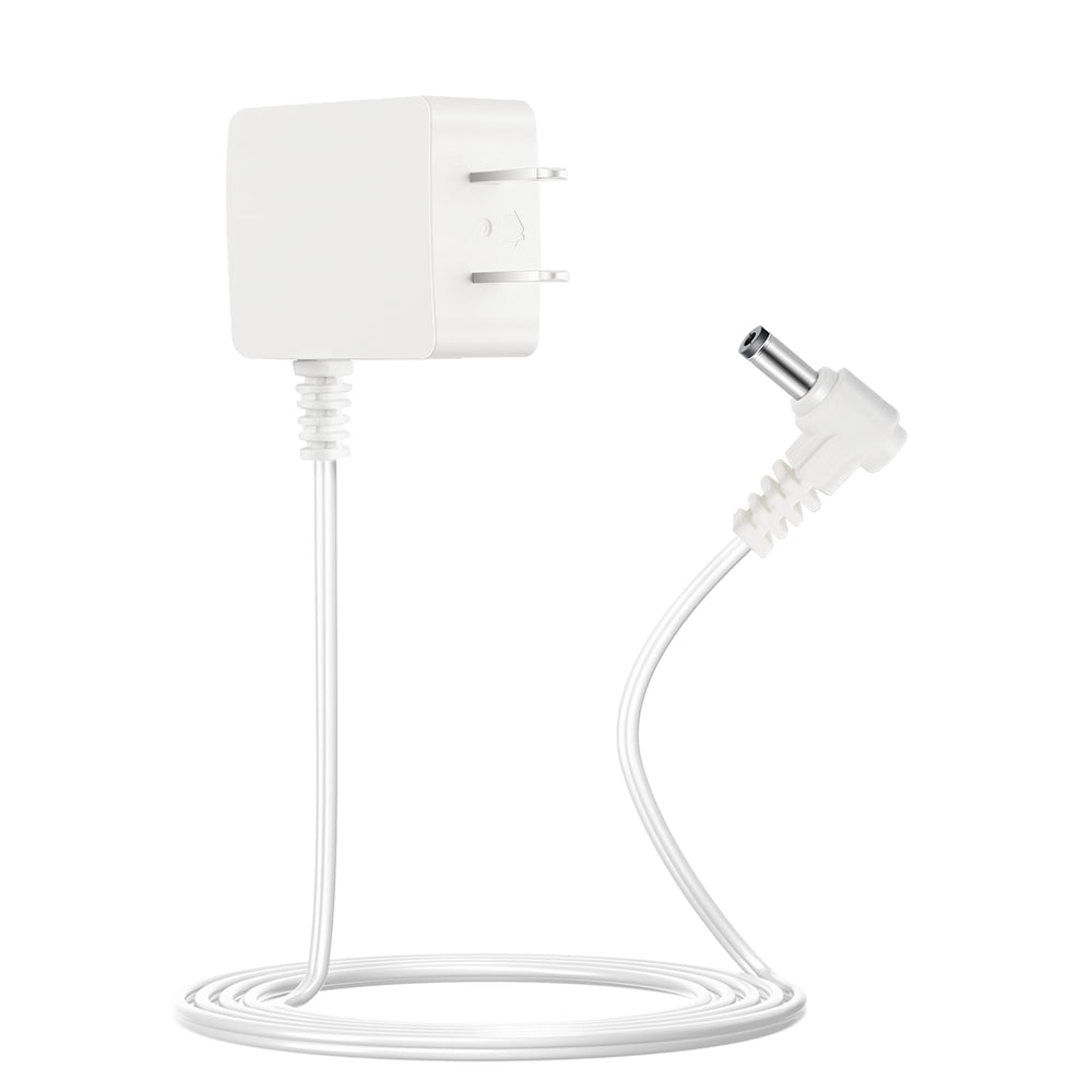 Tonton DXR8 adapter assembly shows reliable power for continuous baby camera monitoring.