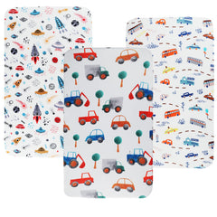 Tontukatu bassinet sheet 3-pack package shows easy care bedding for busy parents.