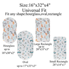 Tontukatu Bassinet Sheet Universal Fit for oval, rectangle and hourglass bassinet pads
