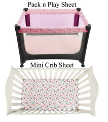 Tontukatu pack n play sheet grey rabbit print for gentle nights
