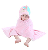 TONWHAR pink horse hooded blanket animal-face closeup for cozy after bath