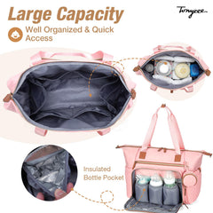 Tonyeee diaper bag tote large-capacity stores baby essentials on the go.