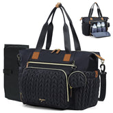 Tonyeee diaper bag tote shows quilted materials for stylish, durable baby storage on the go.