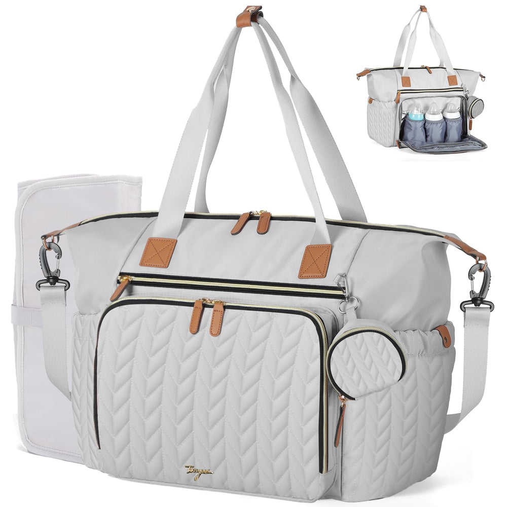 Tonyeee diaper bag tote with quilted nylon creates a stylish, durable everyday bag.