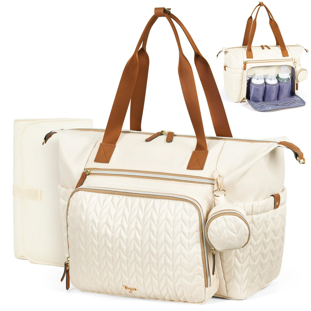 Tonyeee diaper bag tote spacious interior for organized baby gear