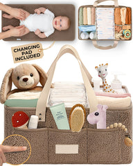 Toodly Baby Diaper Caddy with portable changing pad for on-the-go diaper changes