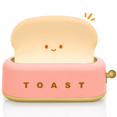 TOOGE Cute Toast Lamp front view pink toaster design for cozy bedside lighting