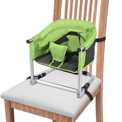 Toogel booster seat folded for compact travel and storage.