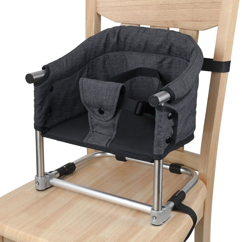 Toogel booster seat folding travel high chair for meals on the go.